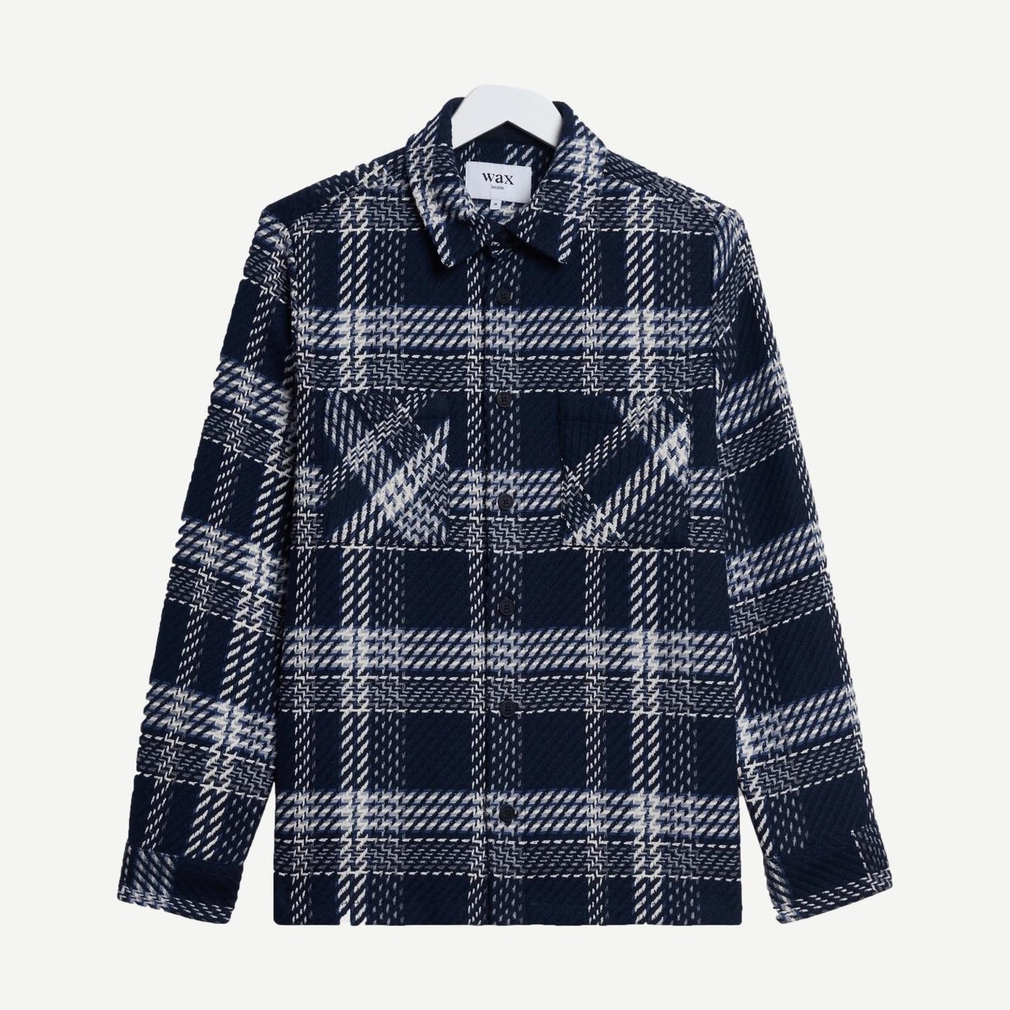 Whiting Overshirt Plaid Weave - Navy/Ecru