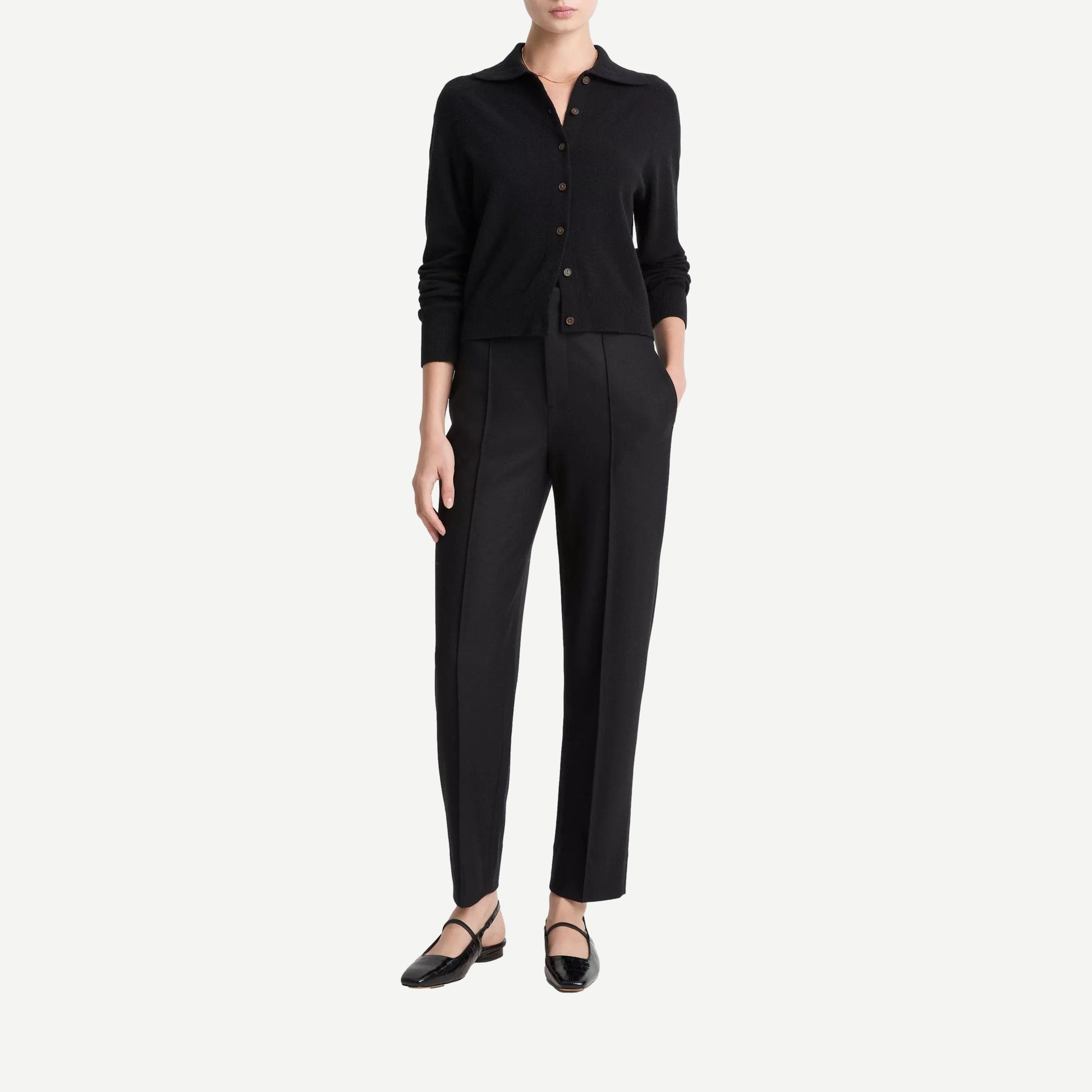 Button Up Polo Cardigan - Black - Galvanic.co