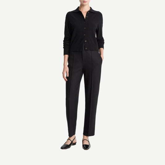 Button Up Polo Cardigan - Black - Galvanic.co