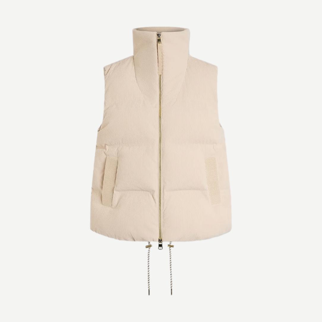 Lilah Cord Puffer Gilet - Whitecap Grey