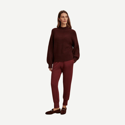 Martina High Neck Rib Knit - Chocolate