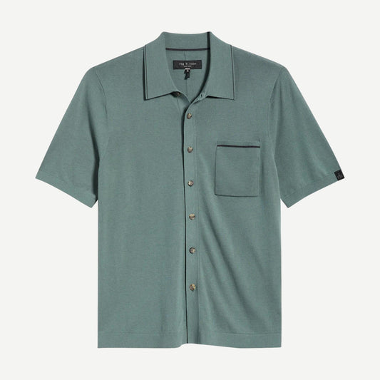 Dalton Silk-Cotton Knit Shirt - Forrest