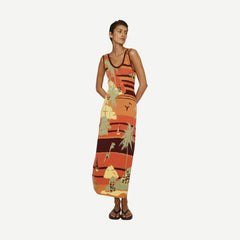 Palm Island Knit Midi Dress - Multi - Galvanic.co