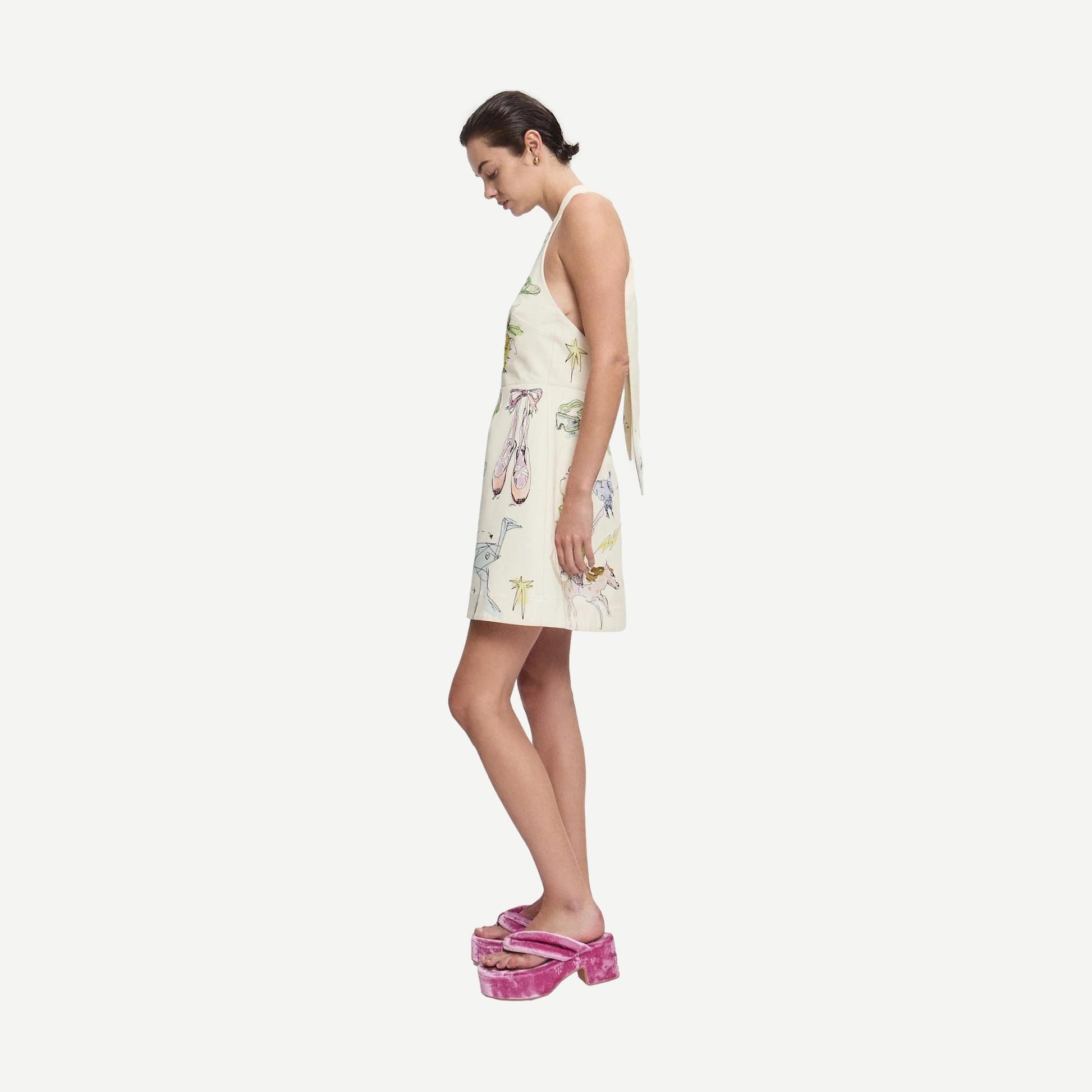 Court Mini Dress - Cream - Galvanic.co