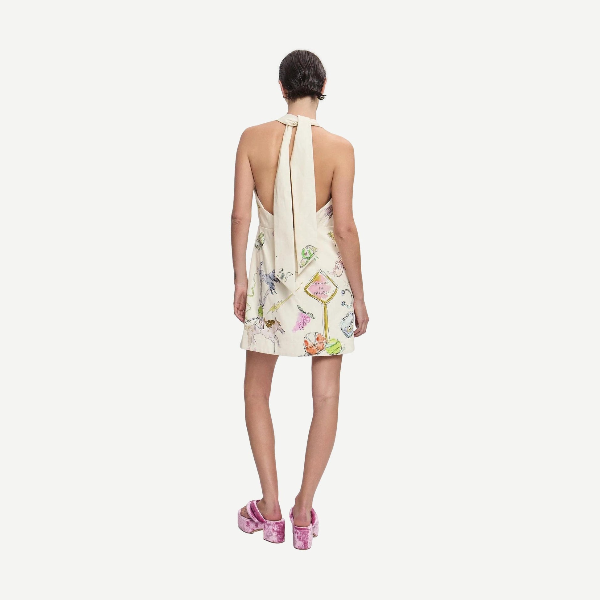 Court Mini Dress - Cream - Galvanic.co