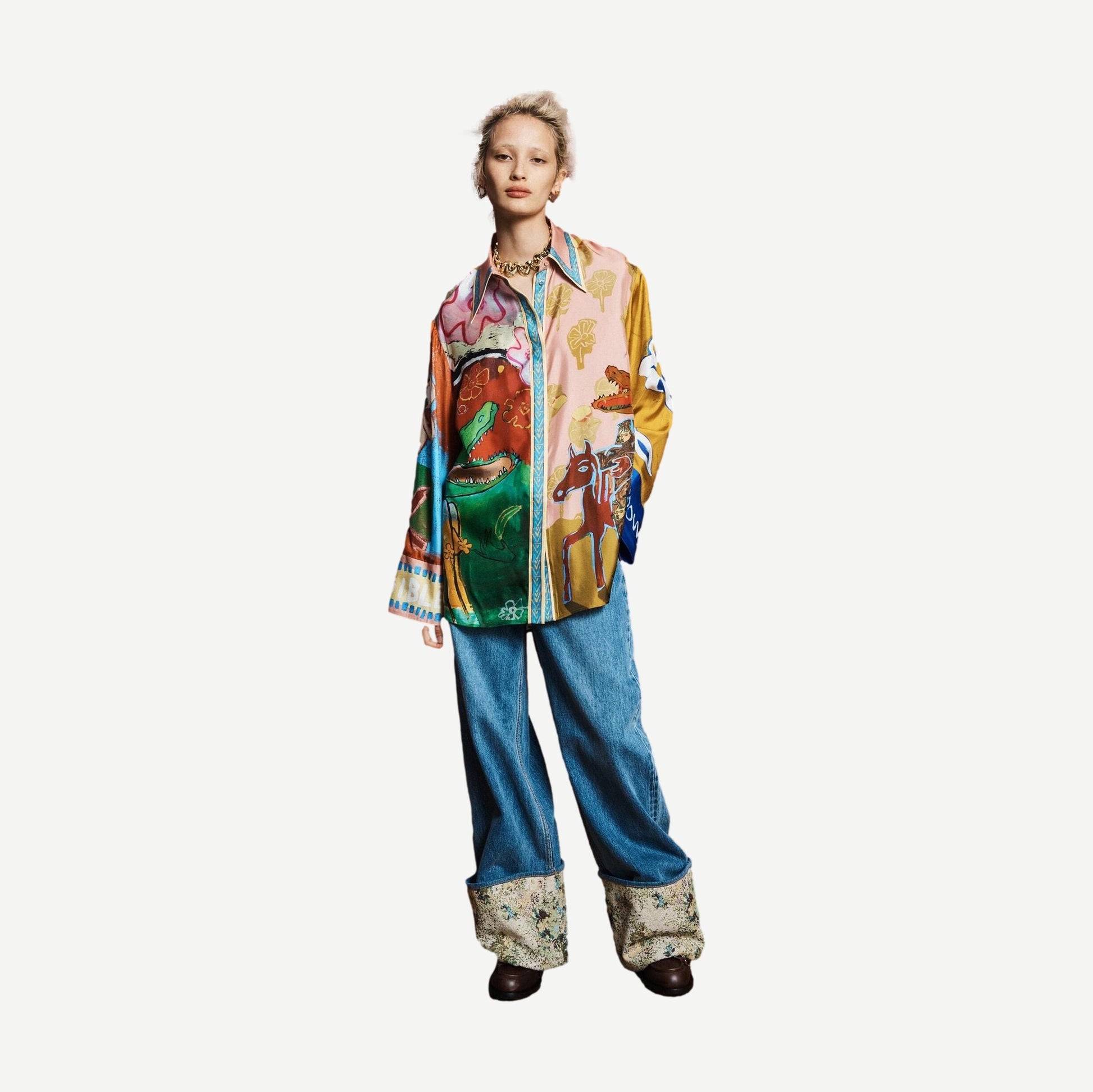 Mlak Silk Shirt - Multi - Galvanic.co