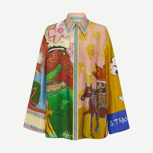 Mlak Silk Shirt - Multi - Galvanic.co