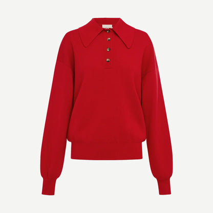 Rocky Knit Polo - Cherry