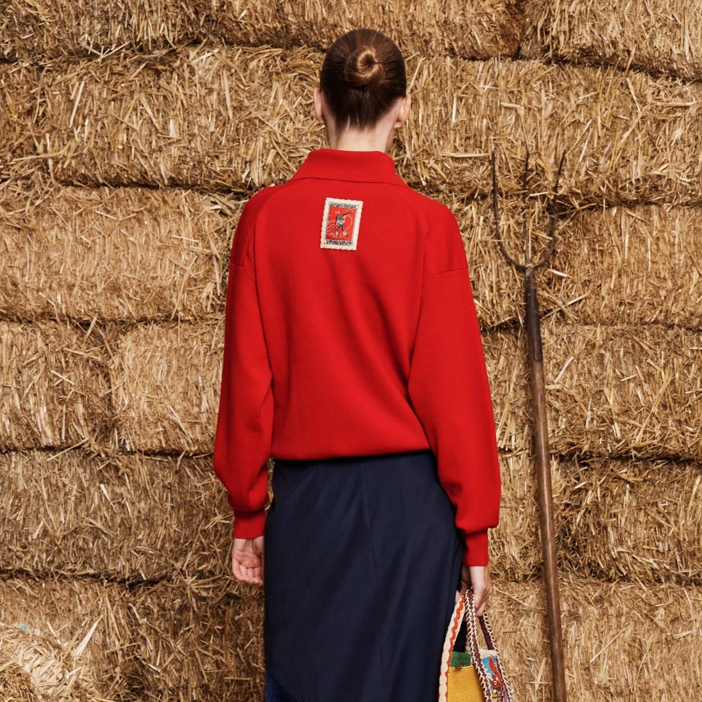 Rocky Knit Polo - Cherry