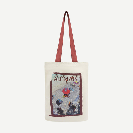 Alémais Splice Library Tote bag made of sustainable materials, featuring a stylish, spacious design with a modern, color-blocked pattern.