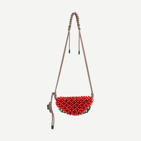 Wood Bead Watermelon Mini Bag - Coral - Galvanic.co
