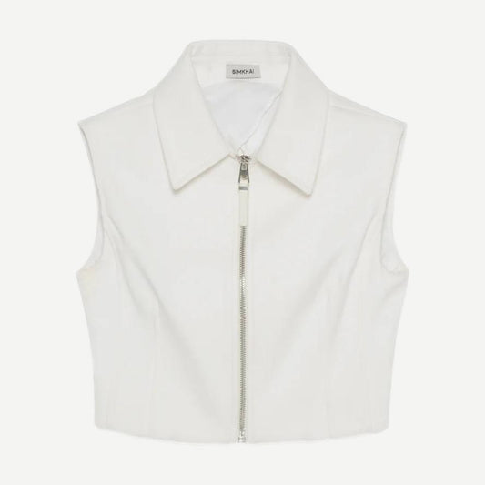 Alix Zip Up Top - Sand - Galvanic.co