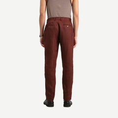 ALP Smart Trouser - Linen Merlot - Galvanic.co