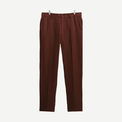 ALP Smart Trouser - Linen Merlot - Galvanic.co