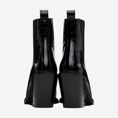 Bekah Boots - Black Embossed - Galvanic.co