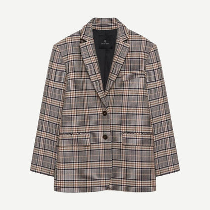 Quinn Blazer - Beige/Navy Check