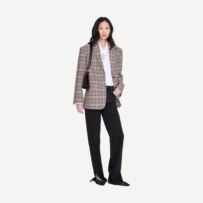 Quinn Blazer - Beige/Navy Check