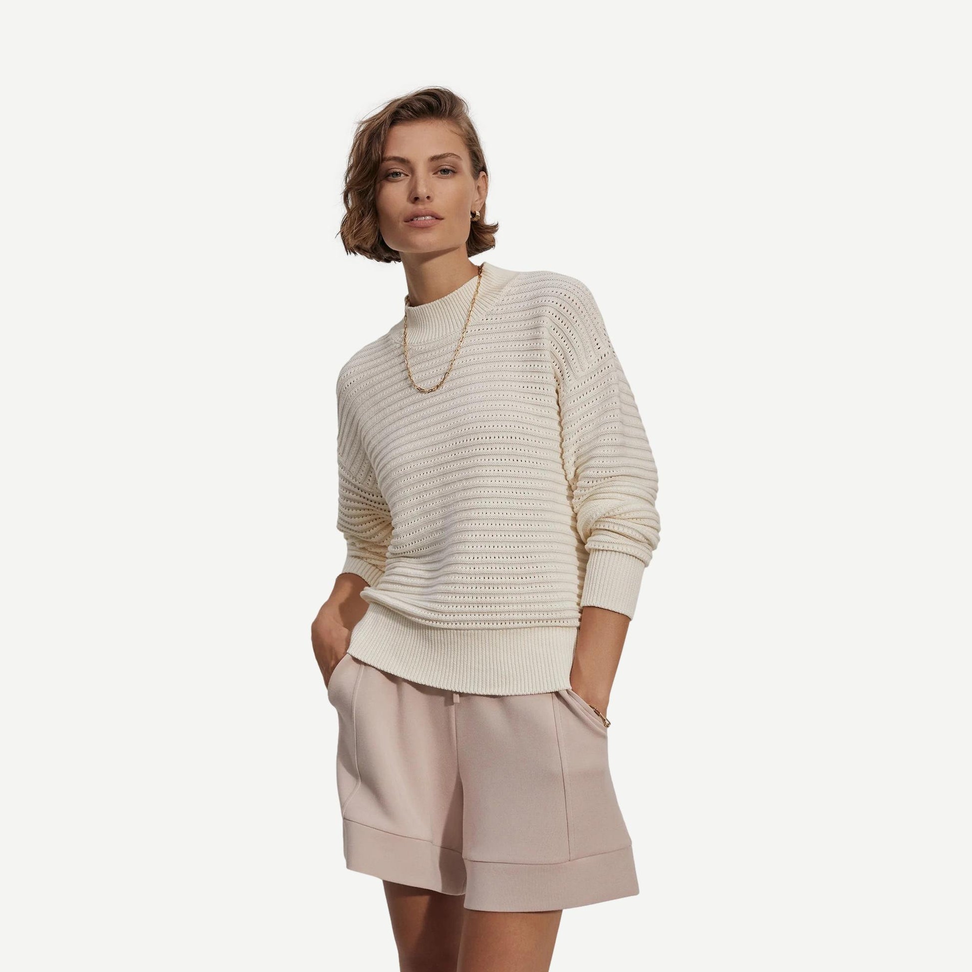 Franco Knit Crew - Egret - Galvanic.co