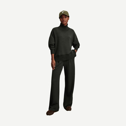 Barker High Neck Sweater - Olive Marl