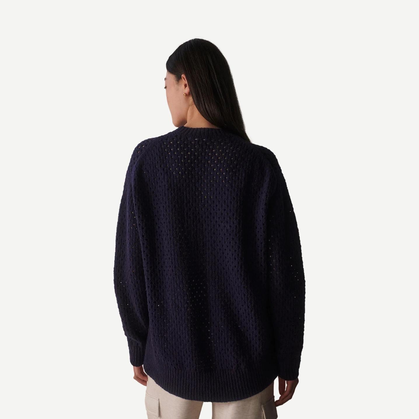 Grady Boucle Knit Sweater - Evening Blue