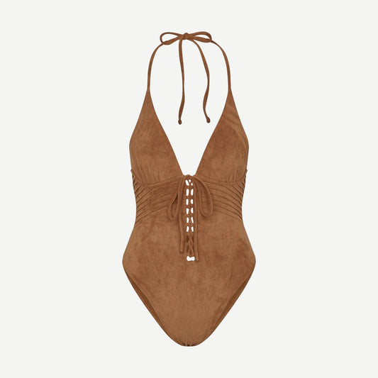Barrel Suede One Piece - Sunkisses Suede - Galvanic.co
