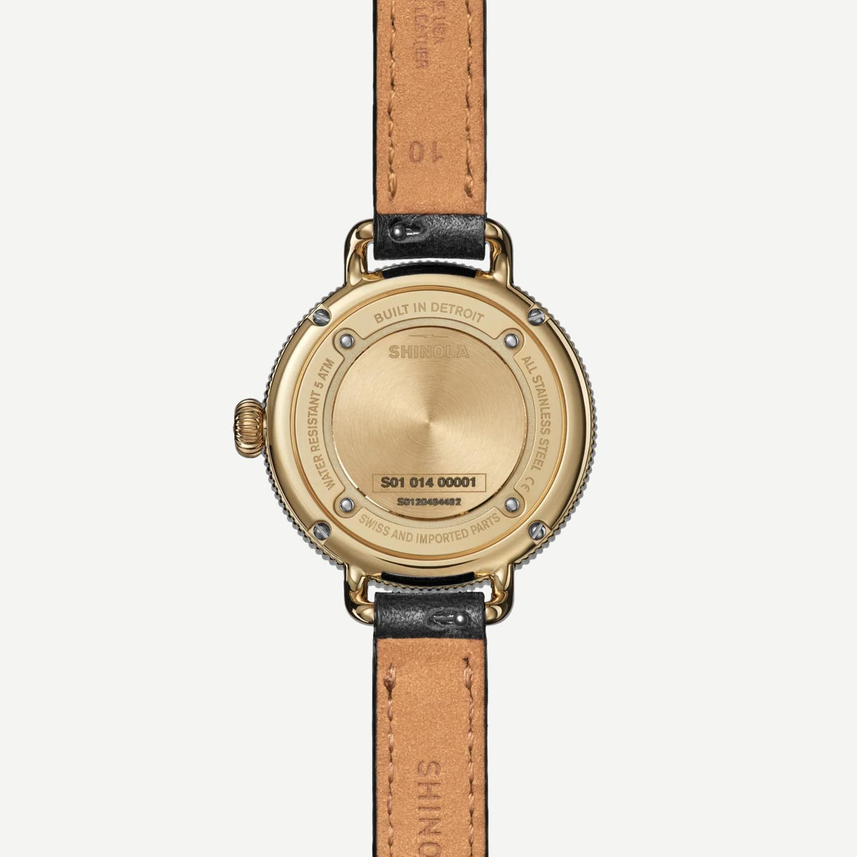 Shinola Birdy 3HD 31mm watch in black with black leather strap