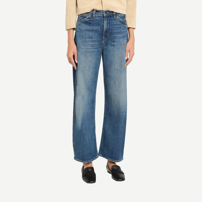 Nili Lotan Tribeca Jean in classic wash denim, showcasing a slim-fit style with traditional five-pocket design.