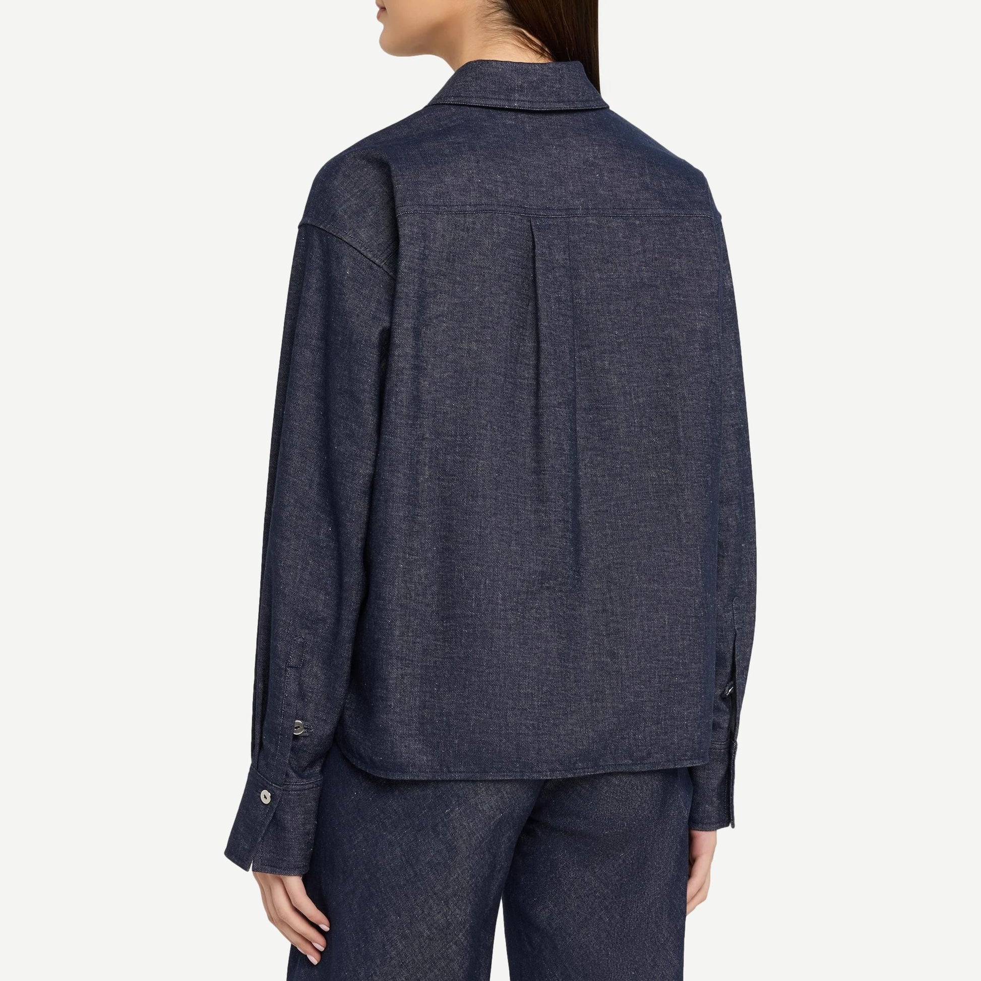 Cropped L/S Shirt - Indigo - Galvanic.co