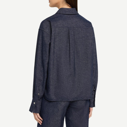 Cropped L/S Shirt - Indigo - Galvanic.co
