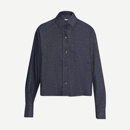Cropped L/S Shirt - Indigo - Galvanic.co