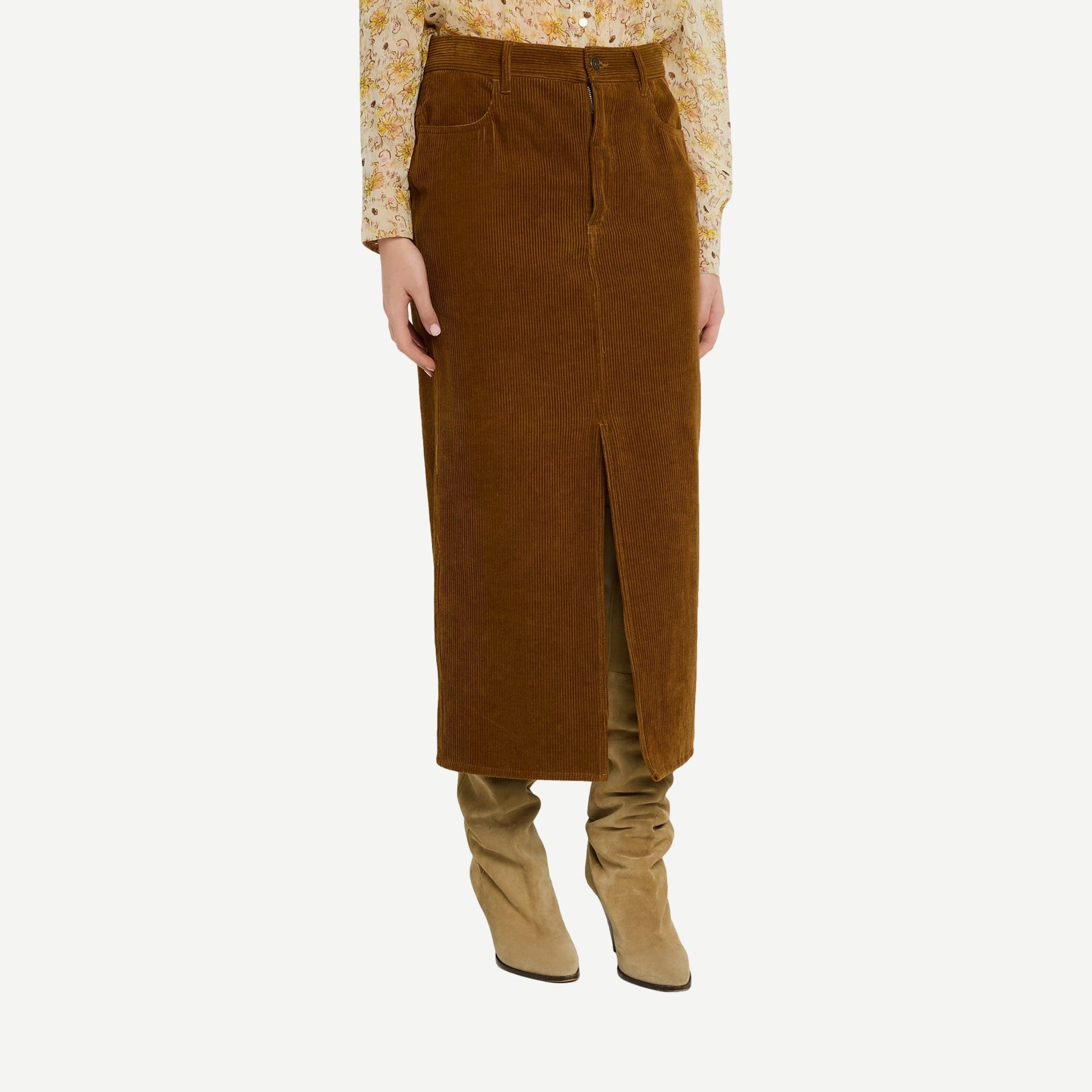 Odalie Skirt - Caramel Corduroy - Galvanic.co
