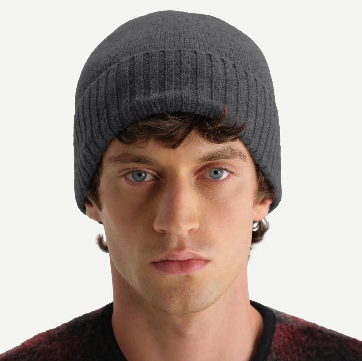Brook Beanie Multi Knit Wool - Charcoal