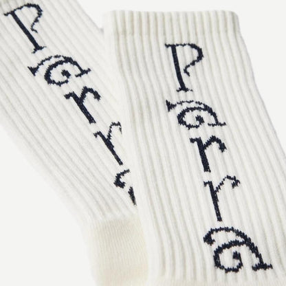 Weird Trad Logo Socks - White