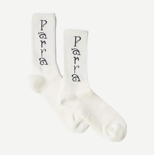 Weird Trad Logo Socks - White