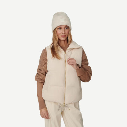 Lilah Cord Puffer Gilet - Whitecap Grey