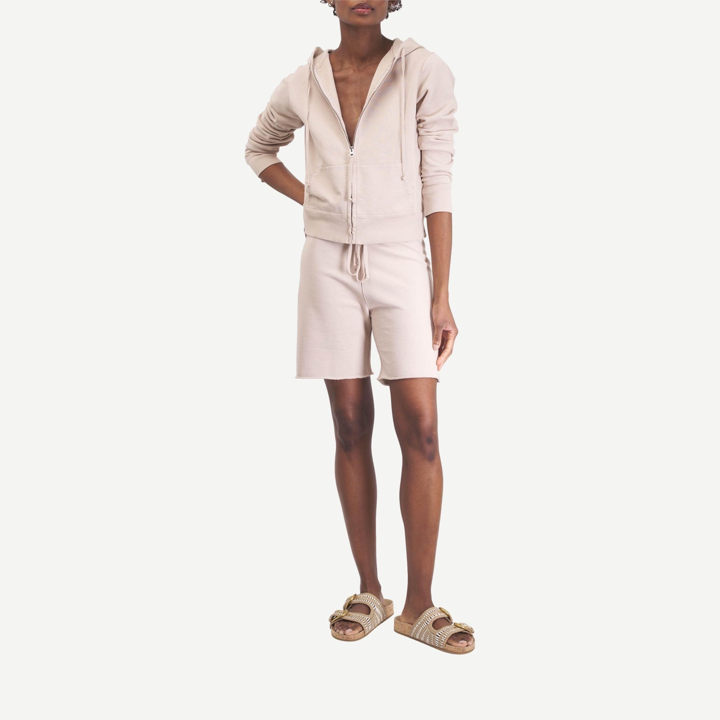 Callie Zip Up Hoodie - Dusty Peach - Galvanic.co