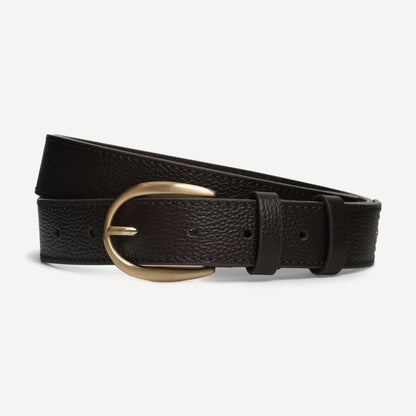 Calsen Belt Western Emb Leather - Dark Brown