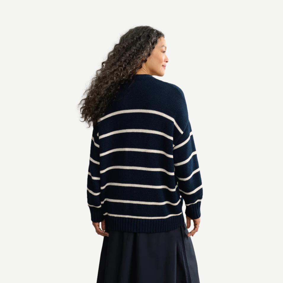 Chloe Cardigan - Ivory/Navy Stripe - Galvanic.co