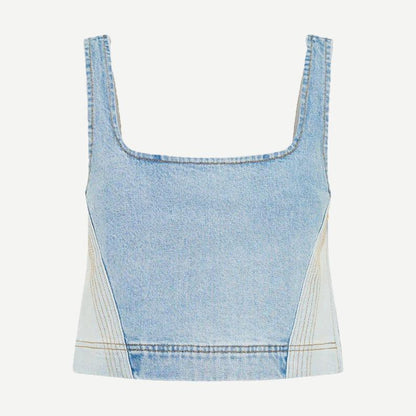 Carla Denim Top - Two Tone Wash - Galvanic.co