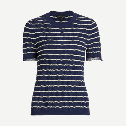 Chiara Stripe Short Sleeve Crew - Galvanic.co