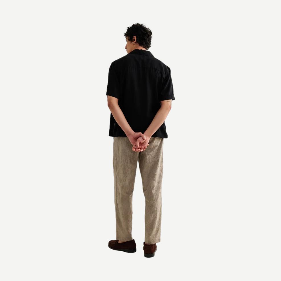 Curzon SS Shirt Drapey Tencel Twill - Black - Galvanic.co