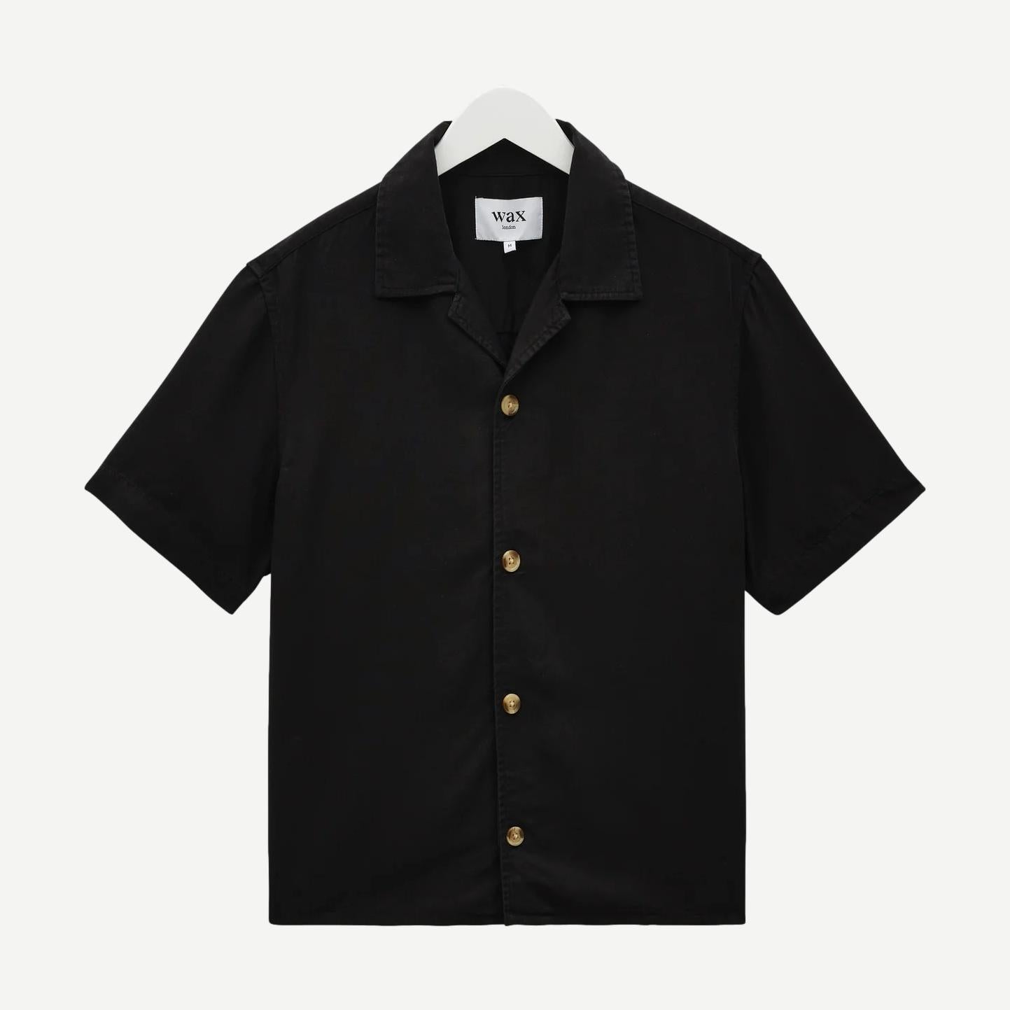 Curzon SS Shirt Drapey Tencel Twill - Black - Galvanic.co