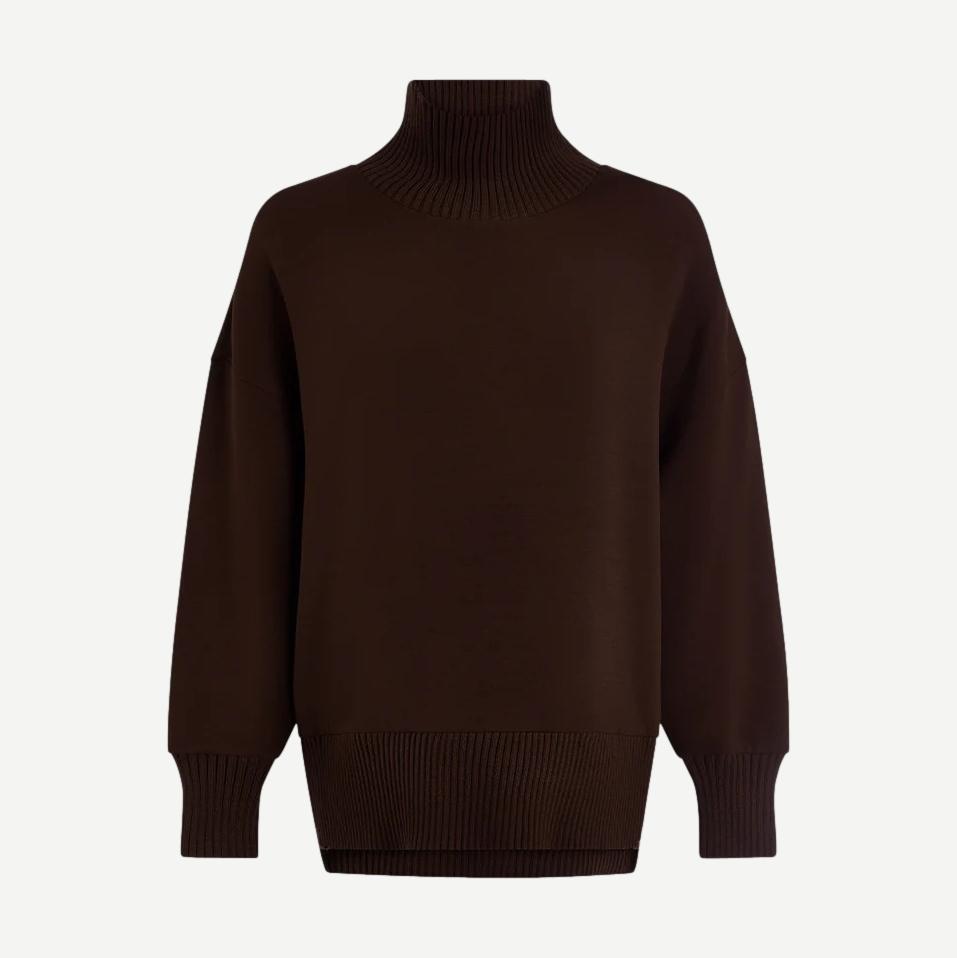 Barker High Neck Sweater - Coffee Bean