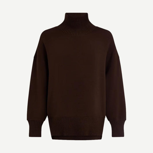 Barker High Neck Sweater - Coffee Bean