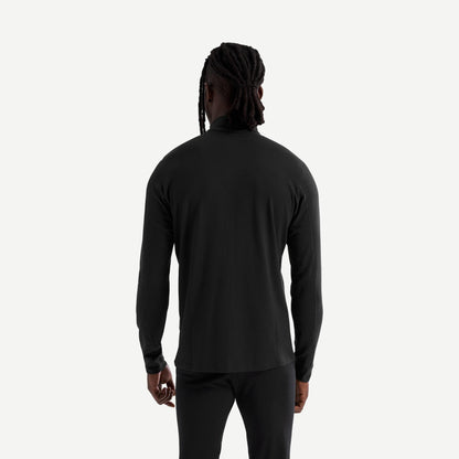 Rho Merino Wool Zip Neck M - Black