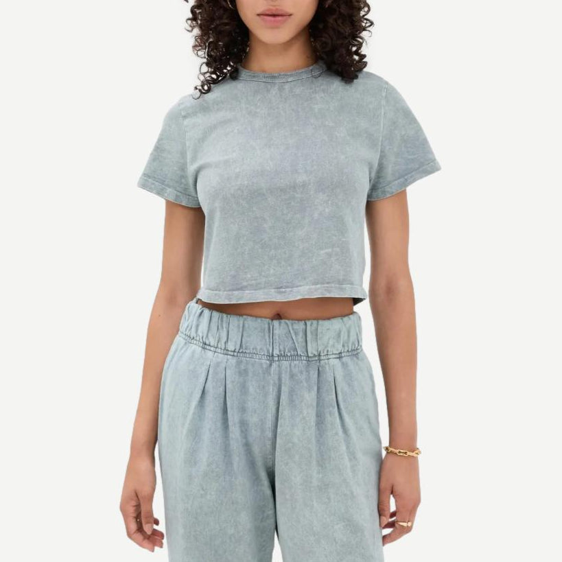 Daria Crop Tee - Slate Grey Mineral - Galvanic.co