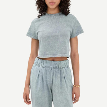 Daria Crop Tee - Slate Grey Mineral - Galvanic.co