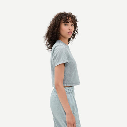 Daria Crop Tee - Slate Grey Mineral - Galvanic.co