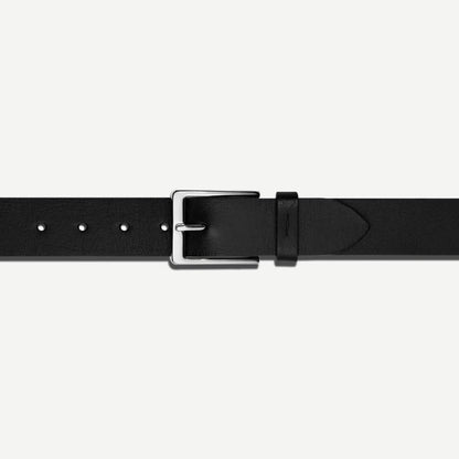 1 1/2 Inch Lightning Bolt Keeper Belt Natural Grain - Black