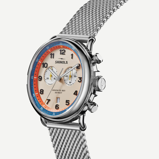 Canfield Model C56 2 Eye Chrono 43MM - Cream - Galvanic.co